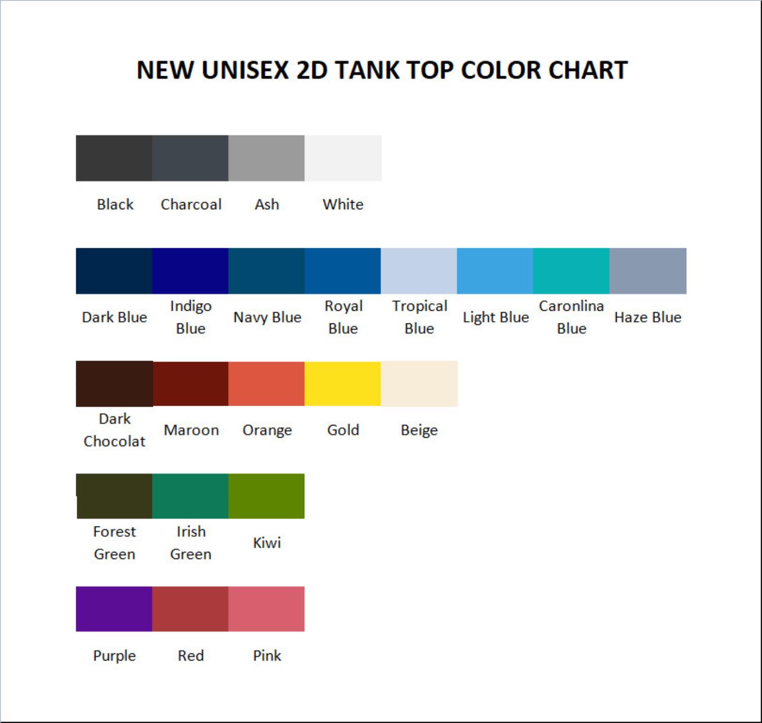 tank top color chart - Limbus Company Merch