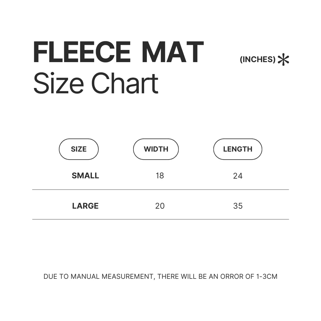 Fleece Mat Size Chart - Limbus Company Merch
