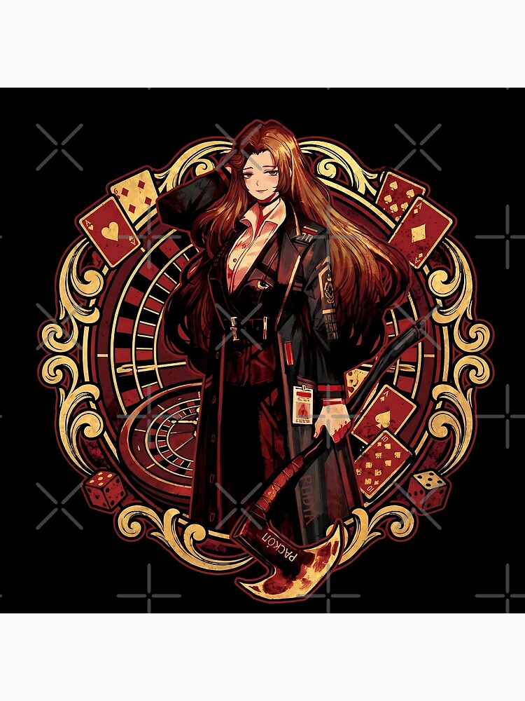 Limbus Company Rodion Roulette Emblem Anime Gaming Tee Throw Pillow - Image 2