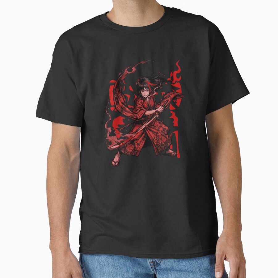 Limbus Company Ryoshu Red Ink Slash Anime Gaming Tee T-shirt