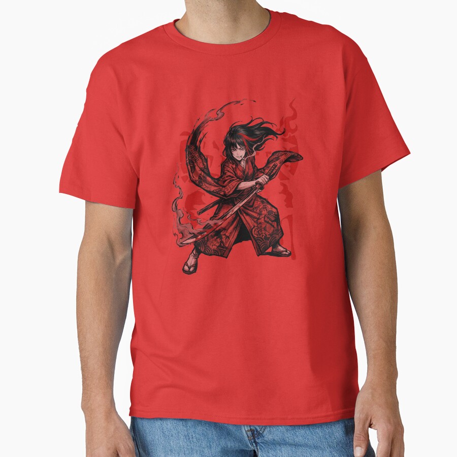 Limbus Company Ryoshu Red Ink Slash Anime Gaming Tee T-shirt - Image 5