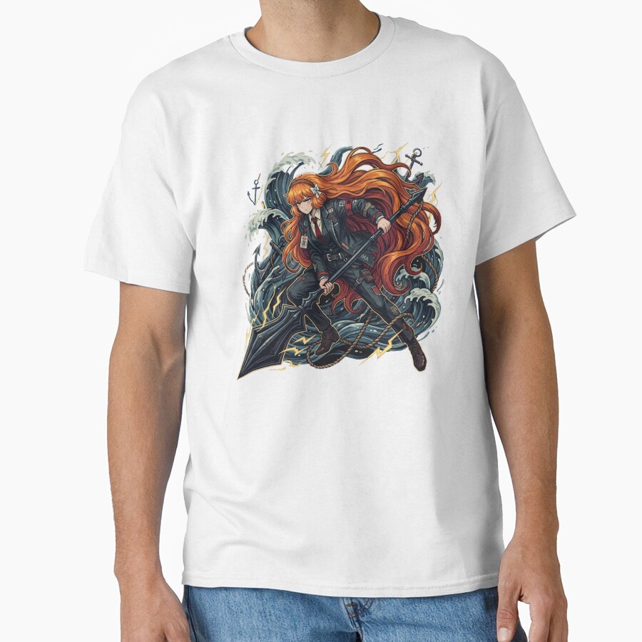 Limbus Company Ishmael Harpoon Waves Anime Gaming Tee T-shirt - Image 2