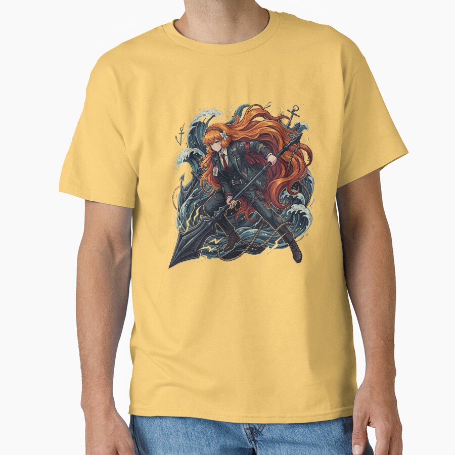 Limbus Company Ishmael Harpoon Waves Anime Gaming Tee T-shirt - Image 6