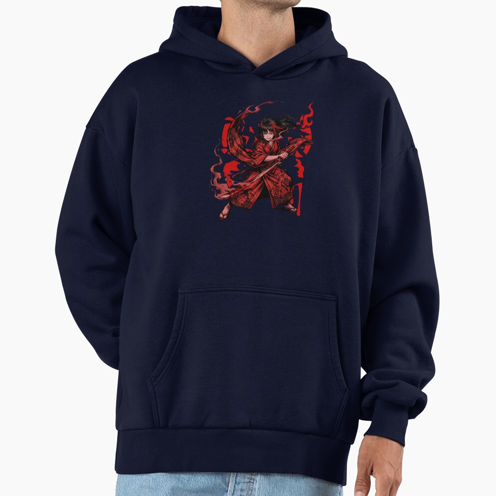 Limbus Company Ryoshu Red Ink Slash Anime Gaming Tee Hoodie - Image 5