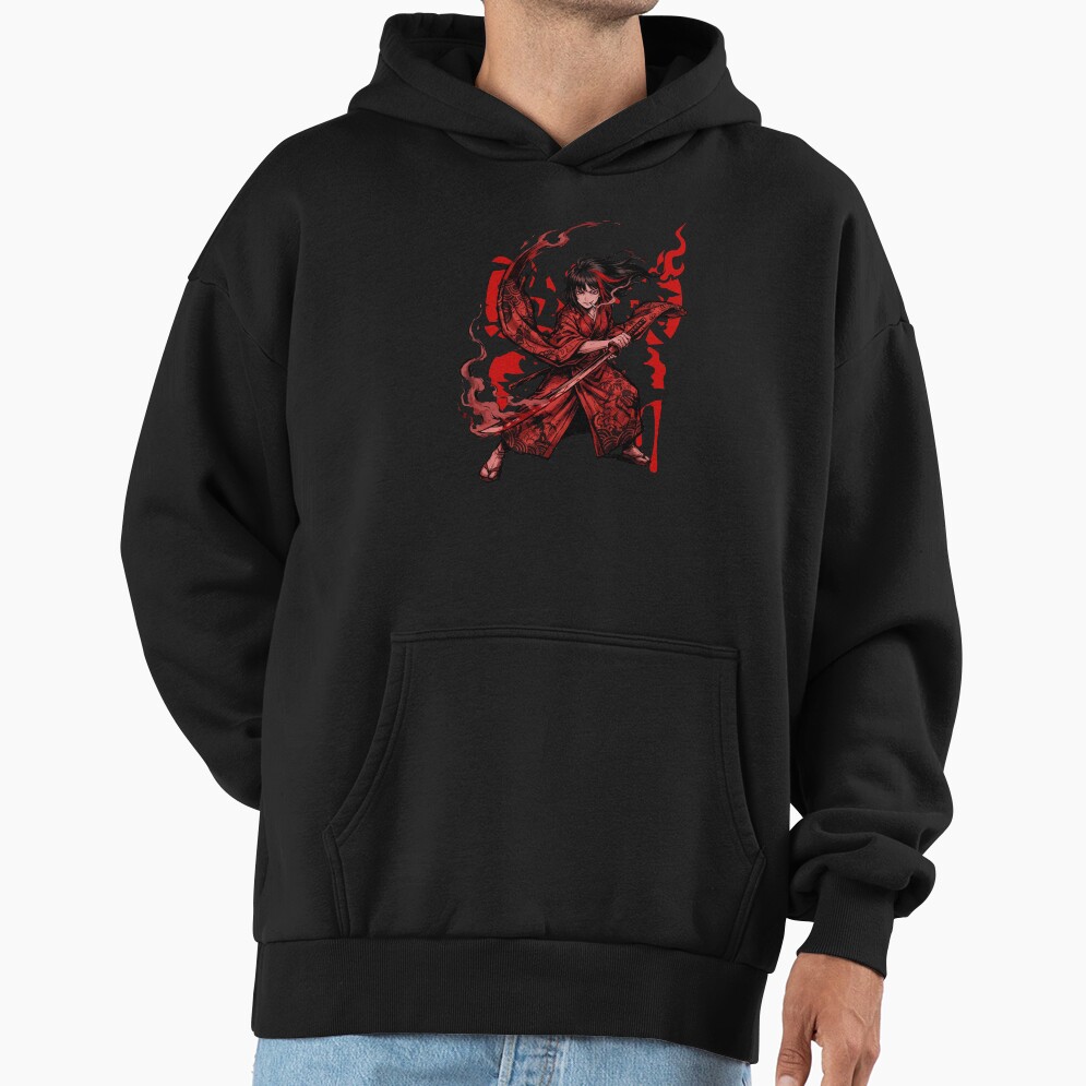 Limbus Company Ryoshu Red Ink Slash Anime Gaming Tee Hoodie
