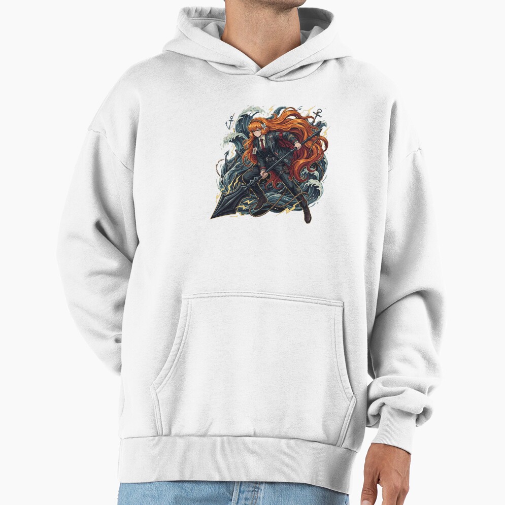 Limbus Company Ishmael Harpoon Waves Anime Gaming Tee Hoodie - Image 2