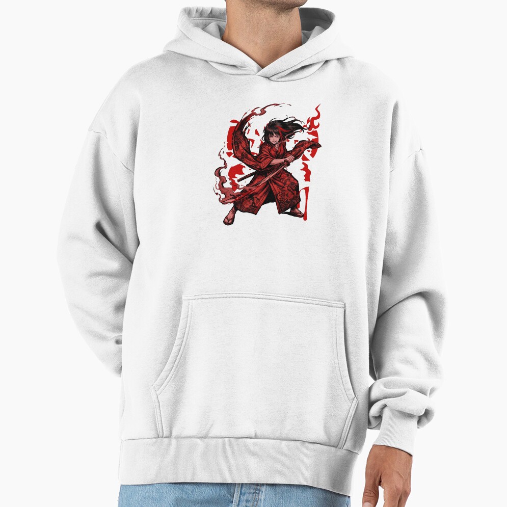 Limbus Company Ryoshu Red Ink Slash Anime Gaming Tee Hoodie - Image 2