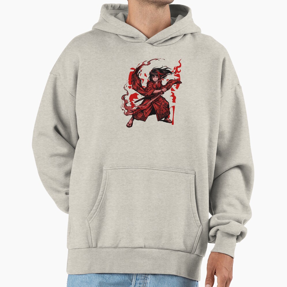 Limbus Company Ryoshu Red Ink Slash Anime Gaming Tee Hoodie - Image 3