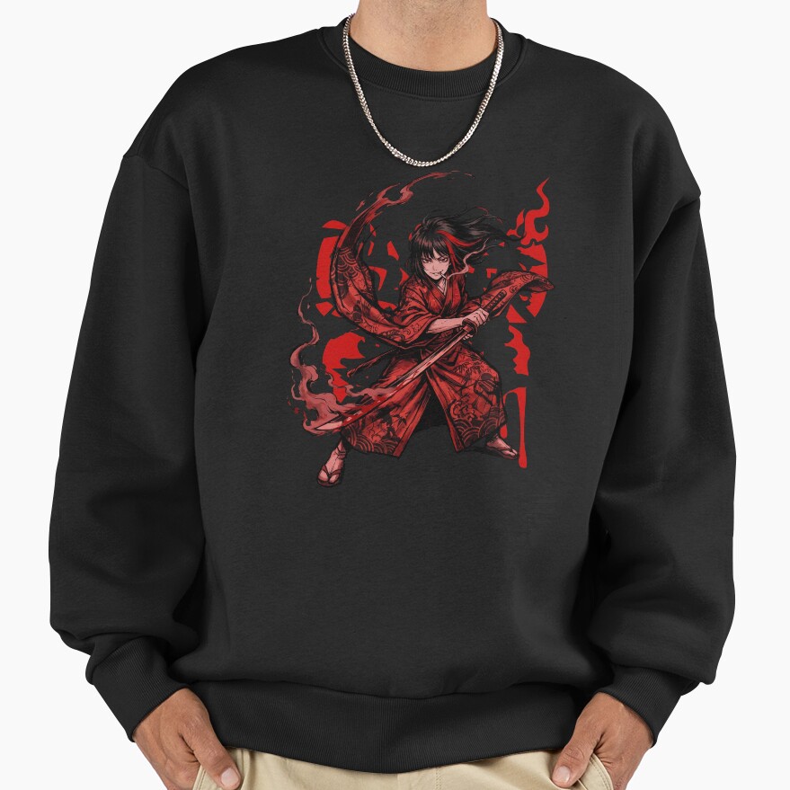 Limbus Company Ryoshu Red Ink Slash Anime Gaming Tee Sweatshirt