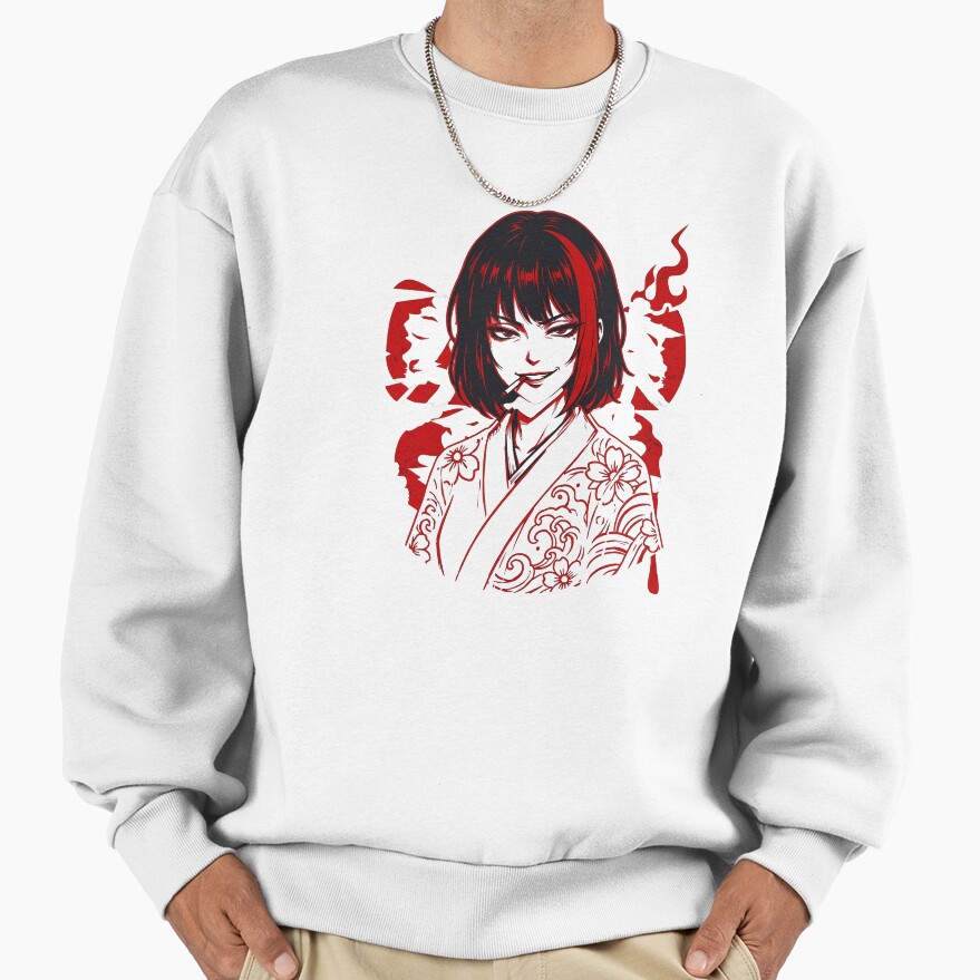Limbus Company Ryoshu Cigarette Portrait Anime Gaming Tee Sweatshirt - Image 2