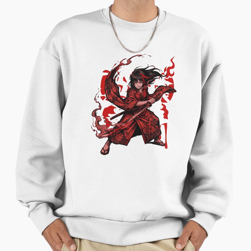Limbus Company Ryoshu Red Ink Slash Anime Gaming Tee Sweatshirt - Image 2