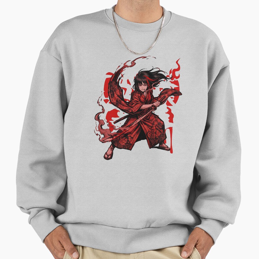 Limbus Company Ryoshu Red Ink Slash Anime Gaming Tee Sweatshirt - Image 4