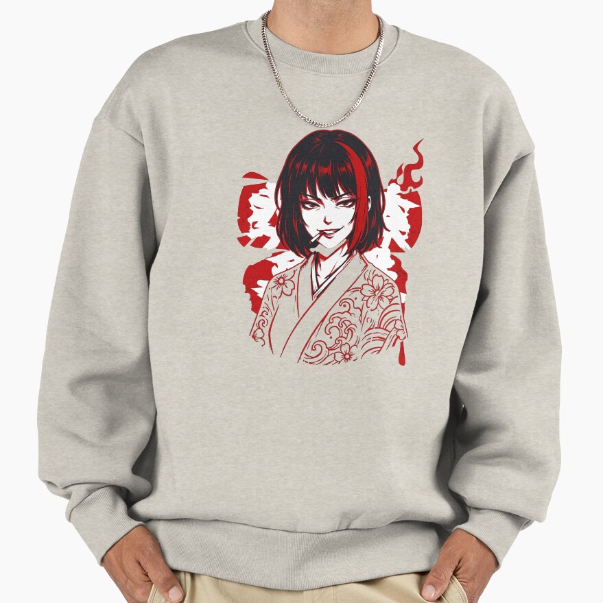 Limbus Company Ryoshu Cigarette Portrait Anime Gaming Tee Sweatshirt - Image 3