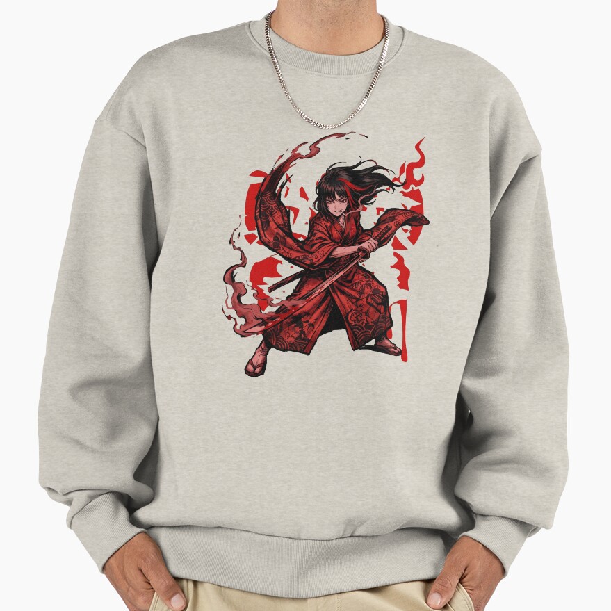 Limbus Company Ryoshu Red Ink Slash Anime Gaming Tee Sweatshirt - Image 3