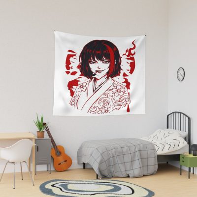 Limbus Company Ryoshu Cigarette Portrait Anime Gaming Tee Tapestry