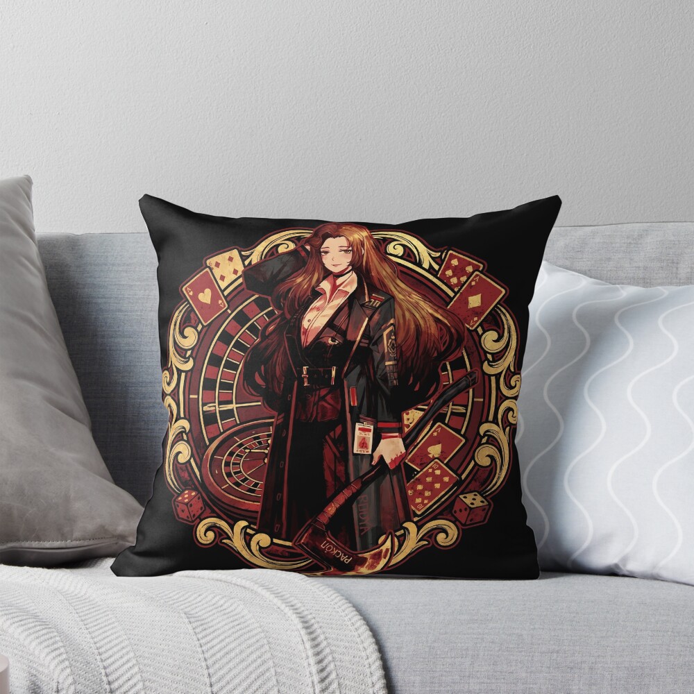 Limbus Company Rodion Roulette Emblem Anime Gaming Tee Throw Pillow