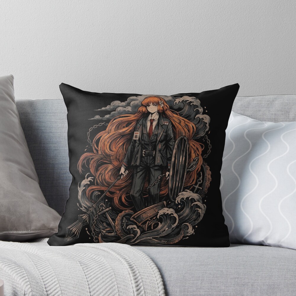 Limbus Company Rodion Cards Anime Gaming Graphic Tee Throw Pillow